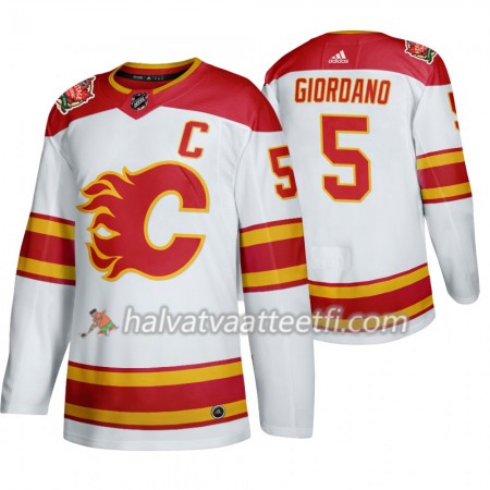 Miesten NHL Calgary Flames Pelipaita Mark Giordano 5 Adidas 2019 Heritage Classic Valkoinen Authentic
